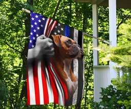 Boxer Dog Back The Blue Flag Thin Blue Line US Flag Support Police Yard Decor For Dog Owners FL56