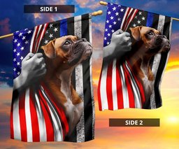 Boxer Dog Back The Blue Flag Thin Blue Line US Flag Support Police Yard Decor For Dog Owners FL56