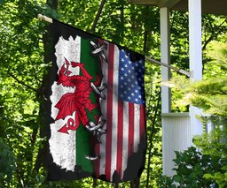 The Welsh Flag With American Vintage Flag Patriotic The Flag Of Wales Gift FL56