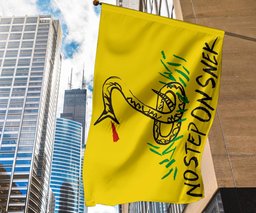 No Step On Snek Flag Yellow Flag With Snake Don't Tread On Me Meme Gadsden Flag Indoor Outdoor FL56