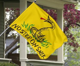 No Step On Snek Flag Yellow Flag With Snake Don't Tread On Me Meme Gadsden Flag Indoor Outdoor FL56