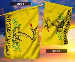 No Step On Snek Flag Yellow Flag With Snake Don't Tread On Me Meme Gadsden Flag Indoor Outdoor FL56