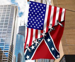 USA And Civil War Flag Civil War States Of America Flag Patriotic Merch Lawn Decor FL56
