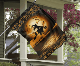 When Witches Go Riding And Black Cats Are Seen Halloween Flag Front Yard Halloween Decorations FL56