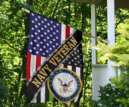 Navy Veteran Flag Thin Green American Flag USN Logo US Veteran Flag Navy Retirement Gift FL56