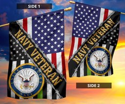 Navy Veteran Flag Thin Green American Flag USN Logo US Veteran Flag Navy Retirement Gift FL56