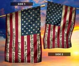 I Pledge Allegiance To The Flag United States Of America Patriotic Banner Rustic Decor FL56