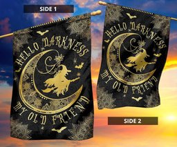Witch Flag Hello Darkness My Old Friend Outdoor Halloween Decorations Halloween Themed Gift FL56