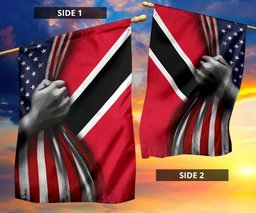 Trinidad And Tobago Flag And American Flag Old Retro Patriotic Flag Of Trinidad FL56