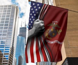 U.S Marine Corps Flag Inside American Flag Patriotic Welcome Holiday 4Th July Decor In-Outdoor FL56
