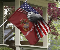 U.S Marine Corps Flag Inside American Flag Patriotic Welcome Holiday 4Th July Decor In-Outdoor FL56