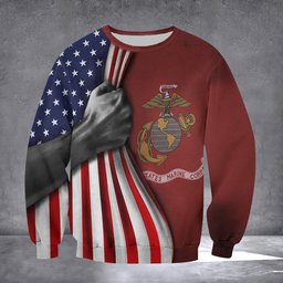 U.S Marine Corps Flag Inside American Flag Patriotic Welcome Holiday 4Th July Decor In-Outdoor FL56