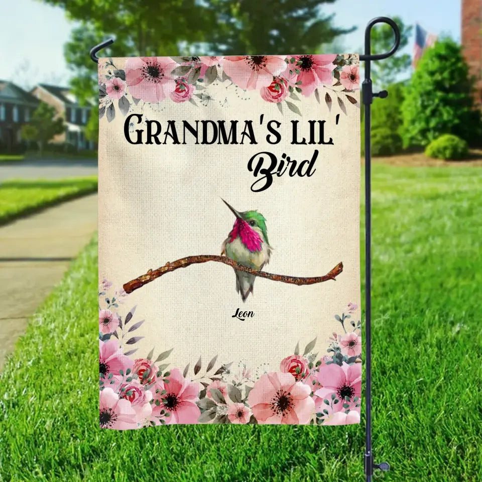 Personalized Grandma's Lil' Birds Garden Flag Printed QTPN150523 FL56