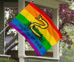No Step On Snek Flag Gadsden Flag LGBT Pride Color Yellow Flag With Snake FL56