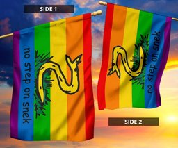 No Step On Snek Flag Gadsden Flag LGBT Pride Color Yellow Flag With Snake FL56