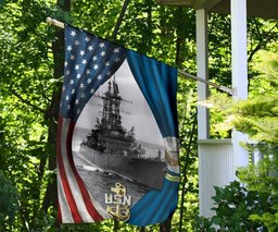 US Navy Flag And American Flag Patriotic Honor Navy Ship USN Decor Gift For Navy Sailors FL56