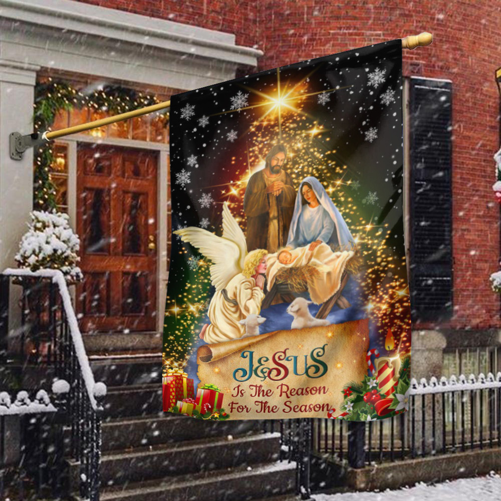 Jesus Christmas Flag Jesus Is The Reason For The Season Christmas Flag Outdoor Christian Decor FL56