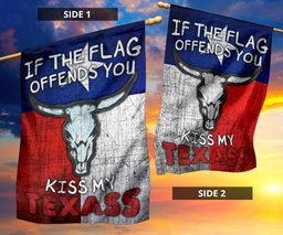 If The Flag Offend You Kiss My Texass Flag Patriotic Humor Texas Inside Outside Decor FL56