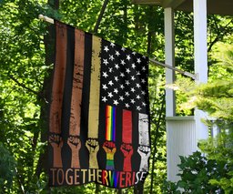 American Together We Rise Flag Juneteenth Be Kind Asl Flag Blm Patriotic Gifts FL56