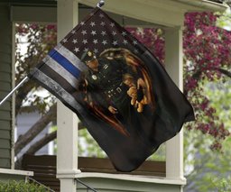 Thin Blue Line American Flag Support Our Men And Women Law Enforcement Gift Home Decor FL56