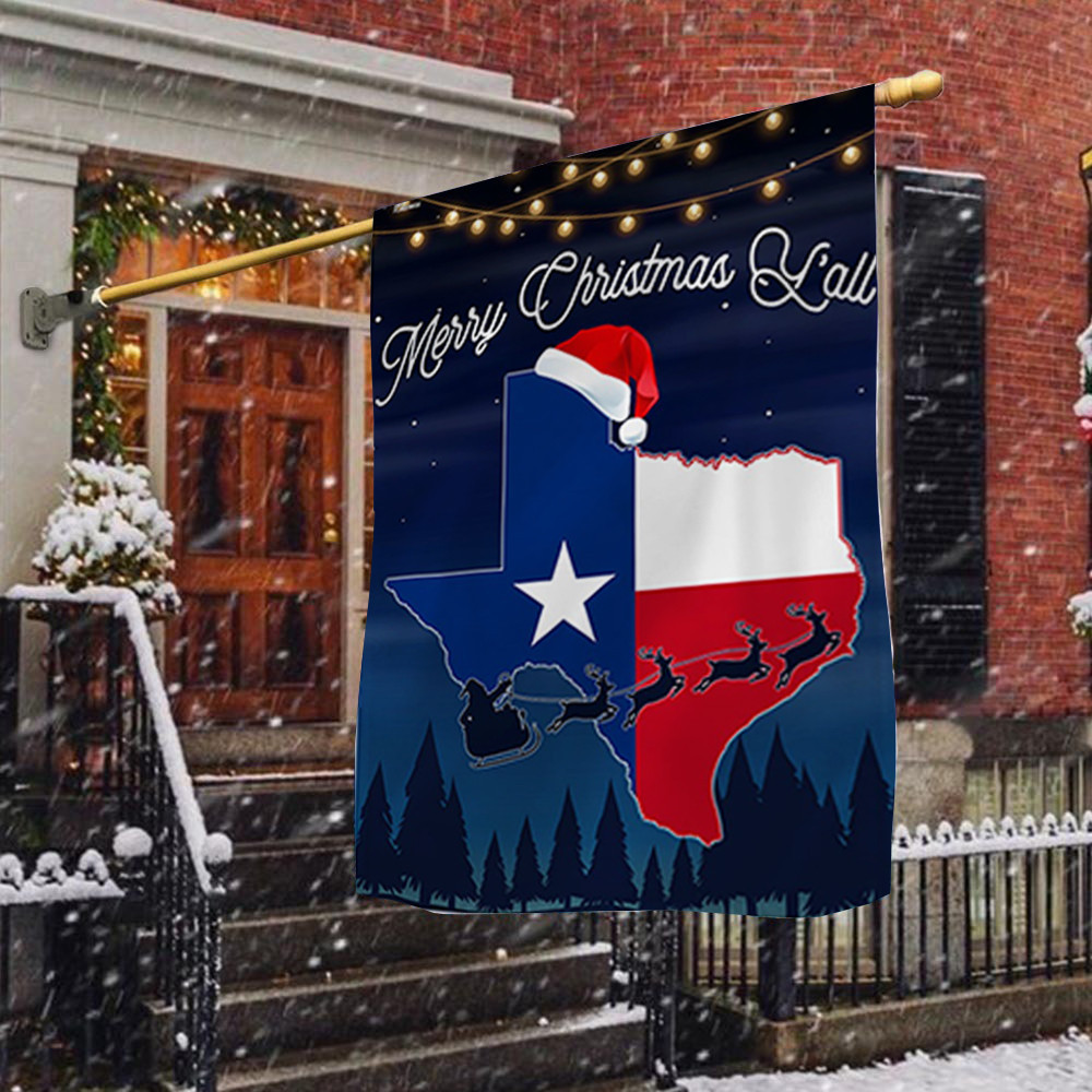 Texas Christmas Flag Merry Christmas Y'all Texas Pride Flag Patriotic Decorations For Outside FL56