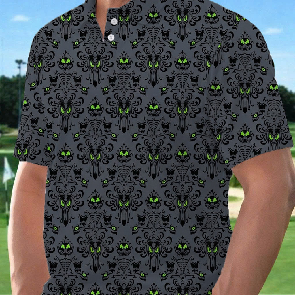 Haunted Mansion Hitchhiking Ghosts Halloween Golf Polo Shirt Golf Day Shirts For Son PL57