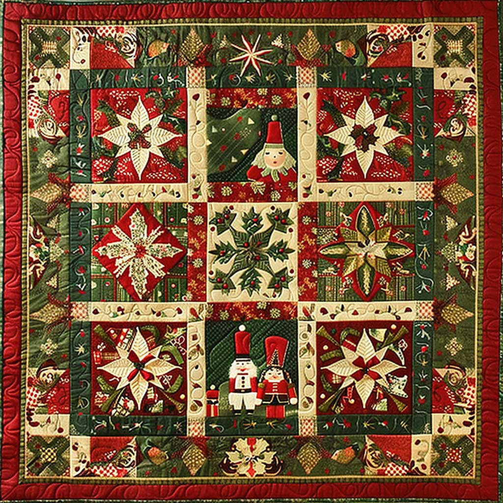 Christmas Gift Quilt Blanket - Festive Christmas-Themed Quilt for Holiday Season Gifting QL510