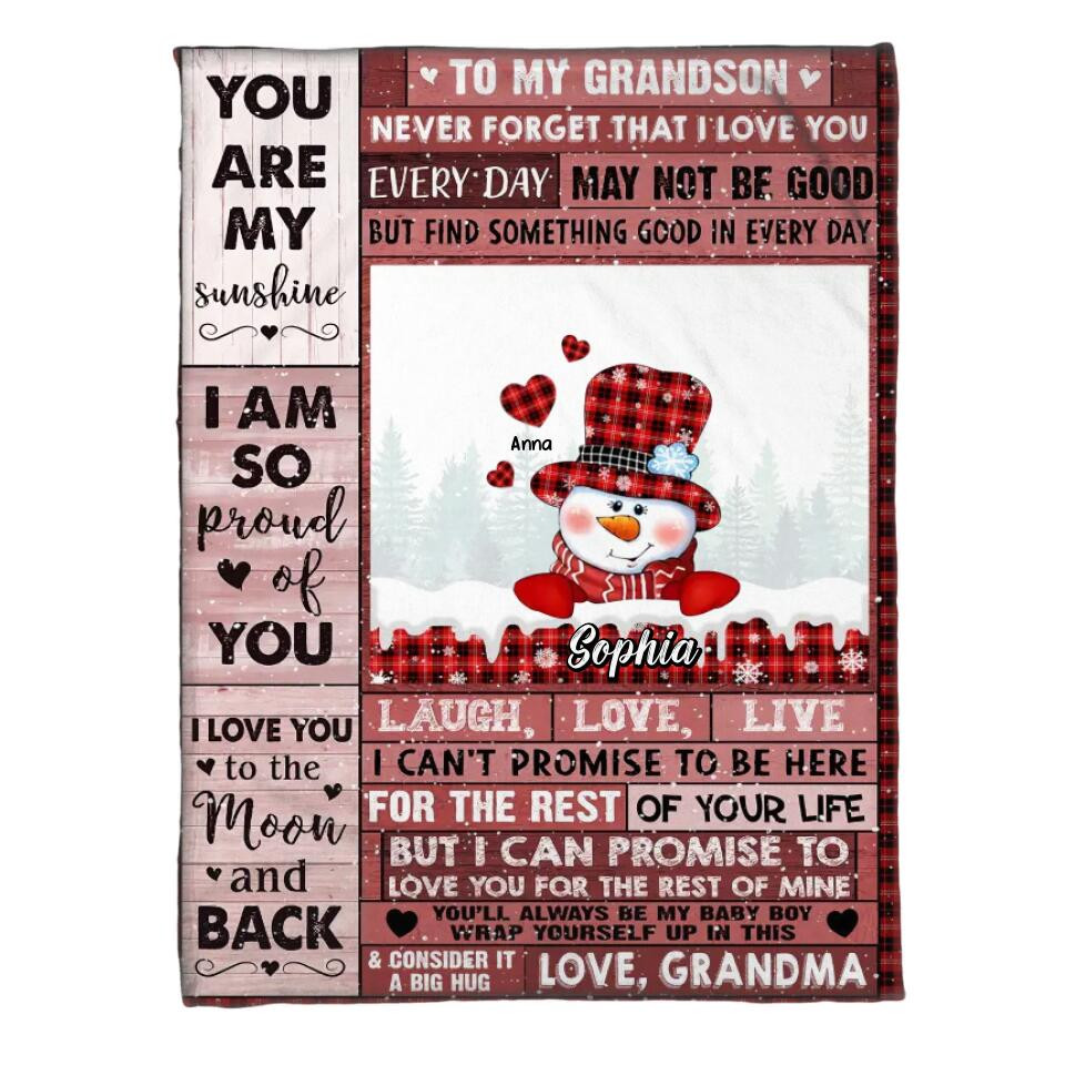 Personalized Grandma & Kid Christmas Gifts Quilt Blanket Printed 22DEC-HQ28 QL510