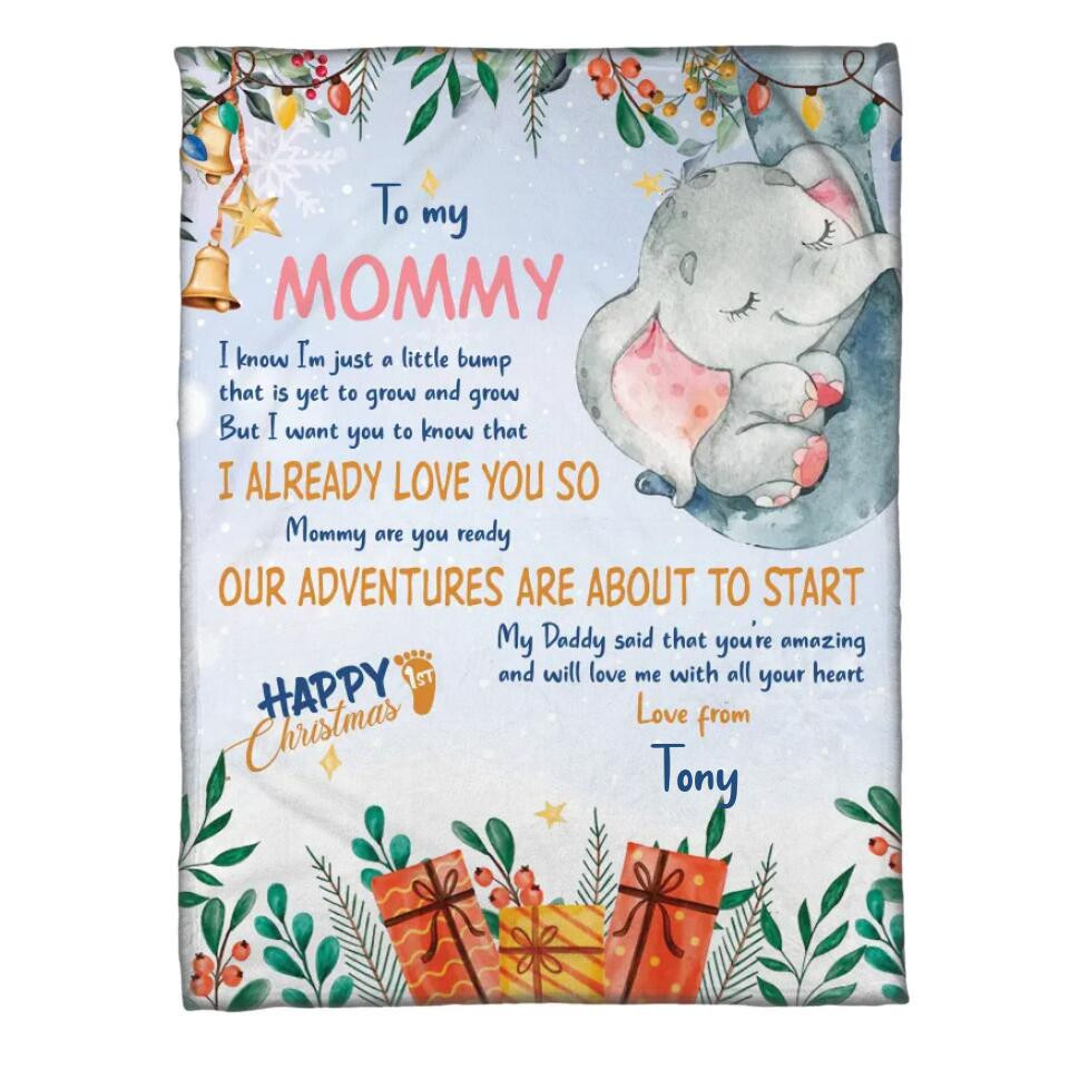 Personalized Mom And Kid Christmas Quilt Blanket Printed QTDT2110 QL510