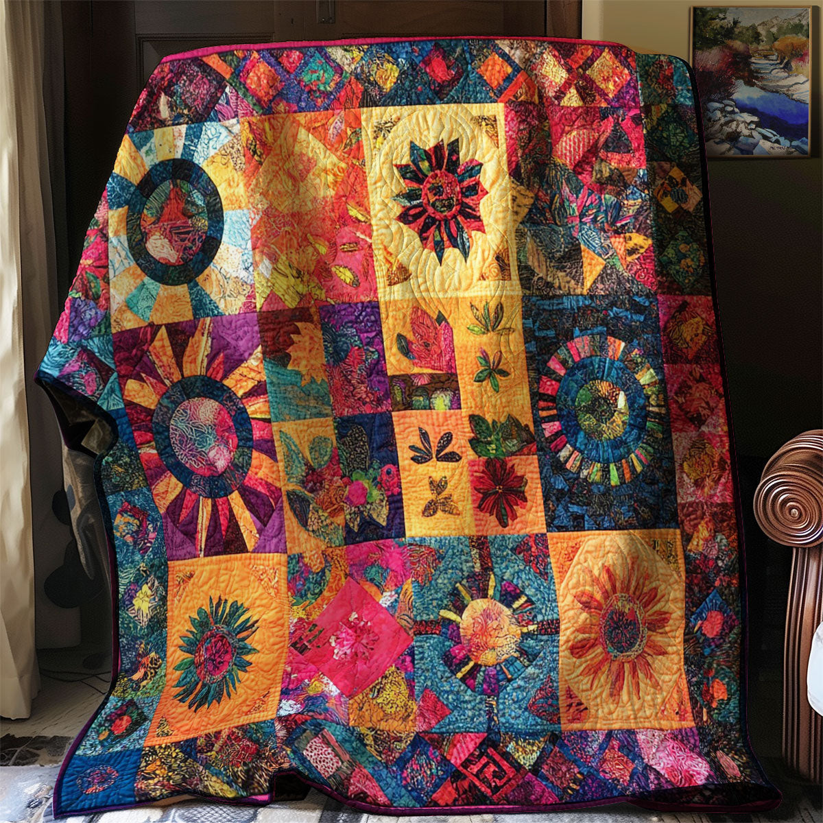 Bohemian Style Quilt - Hippie Bohemian Quilt Blanket, Perfect for Free-Spirited and Artistic Decor QL510