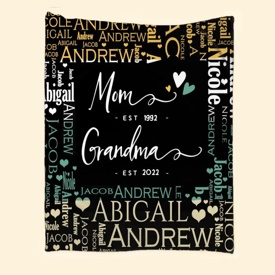 Personalized Mom & Grandma's Year Quilt Blanket Printed QTHQ2812 QL510