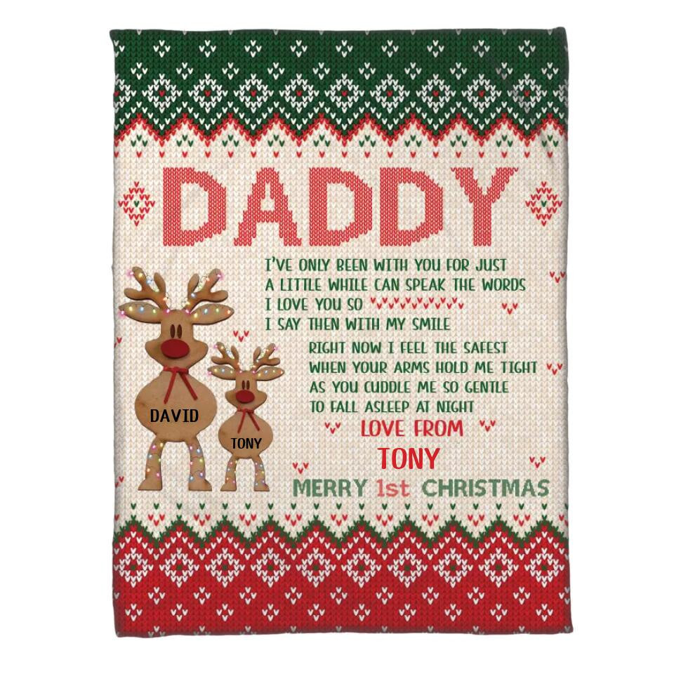 Personalized Dad & Son Christmas Quilt Blanket Printed QTDT2010 QL510