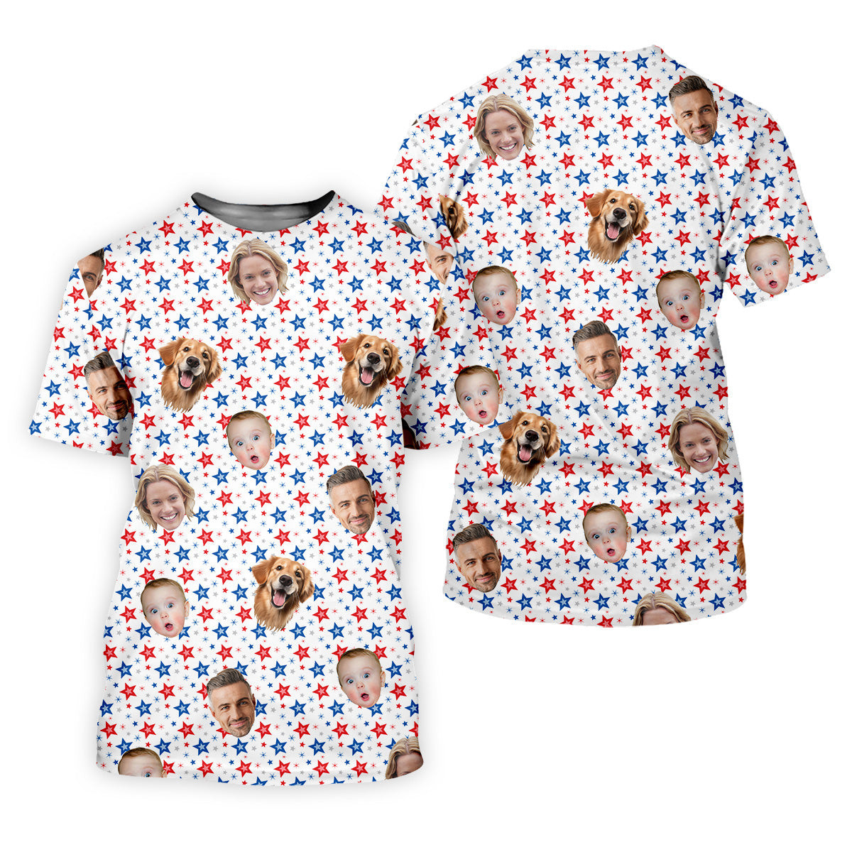 Funny 4th Of July Shirt, Custom Shirts With Faces, Men's Golf Polo Shirt, Patriotic Golf Polo Shirts SH818