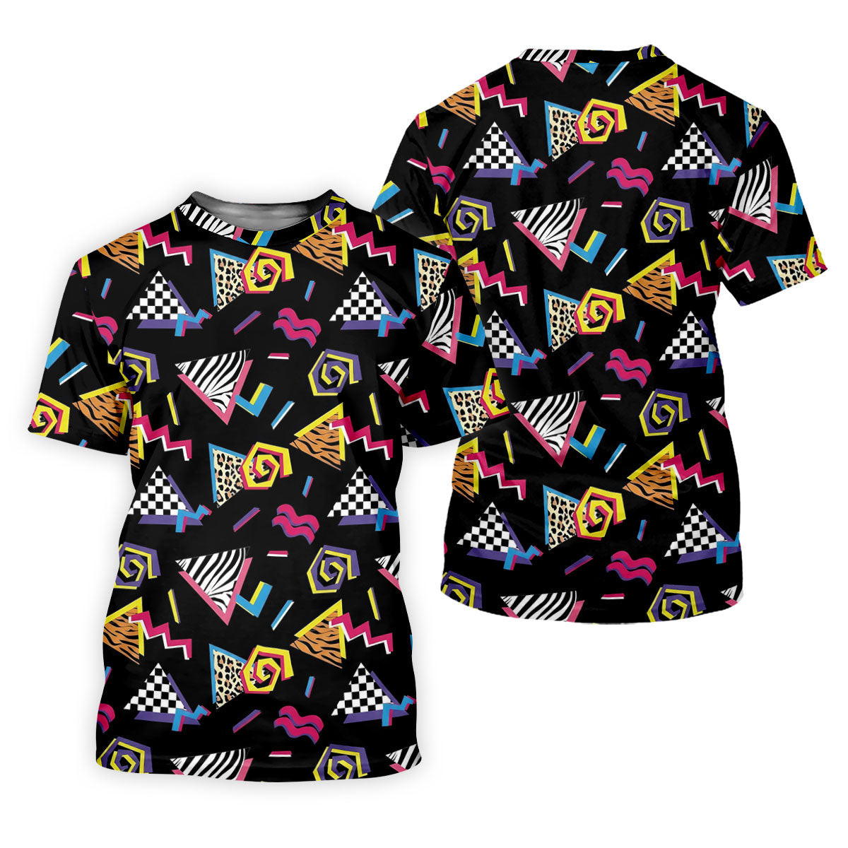 Abstract Geometric Leopard Zebra Animal Stripes 80s 90s Style Ladies Golf Tops, Golf Shirt For Women SH818