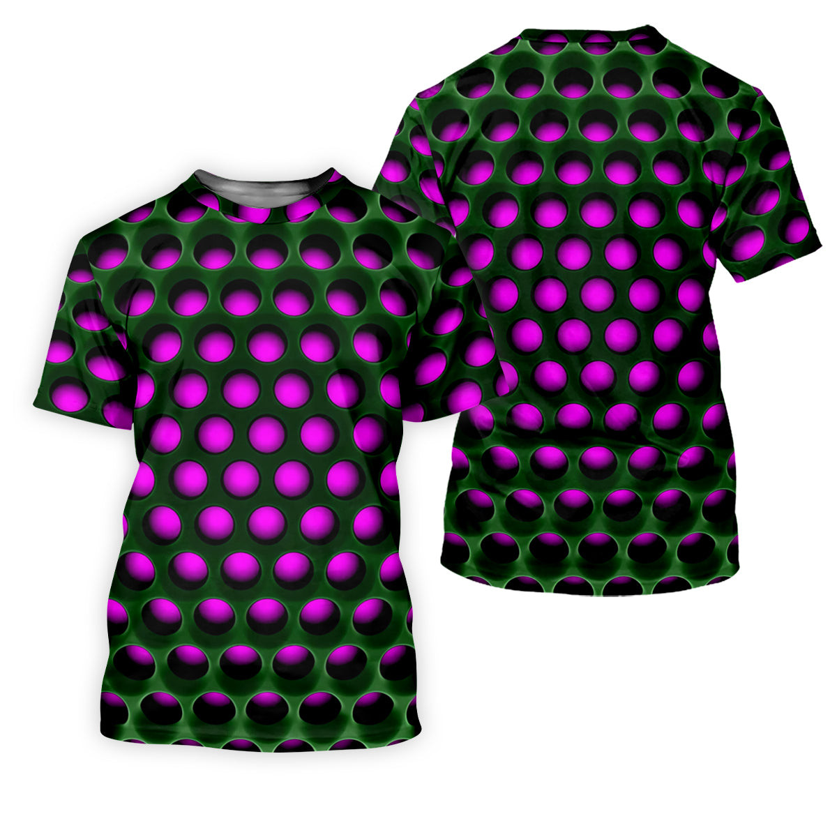 3D Effect Circular Pattern Purple Golf Shirt, Cool Golf Outfit, Women Golf Top, Ladies Golf Shirts SH818