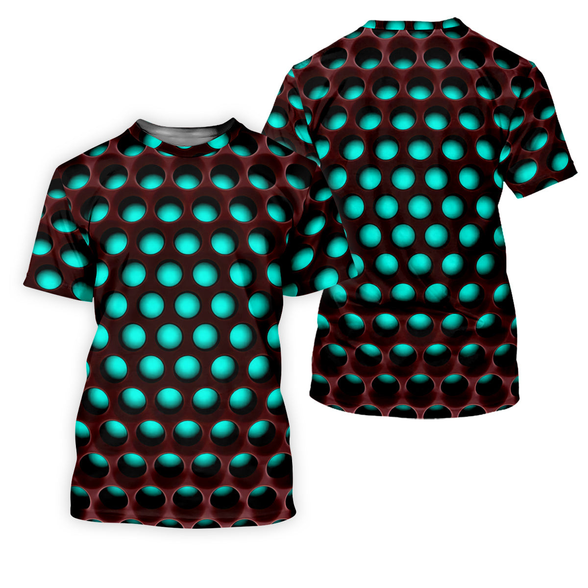 3D Effect Circular Pattern Blue Golf Shirt, Cool Golf Outfit, Women Golf Top, Ladies Golf Shirts SH818