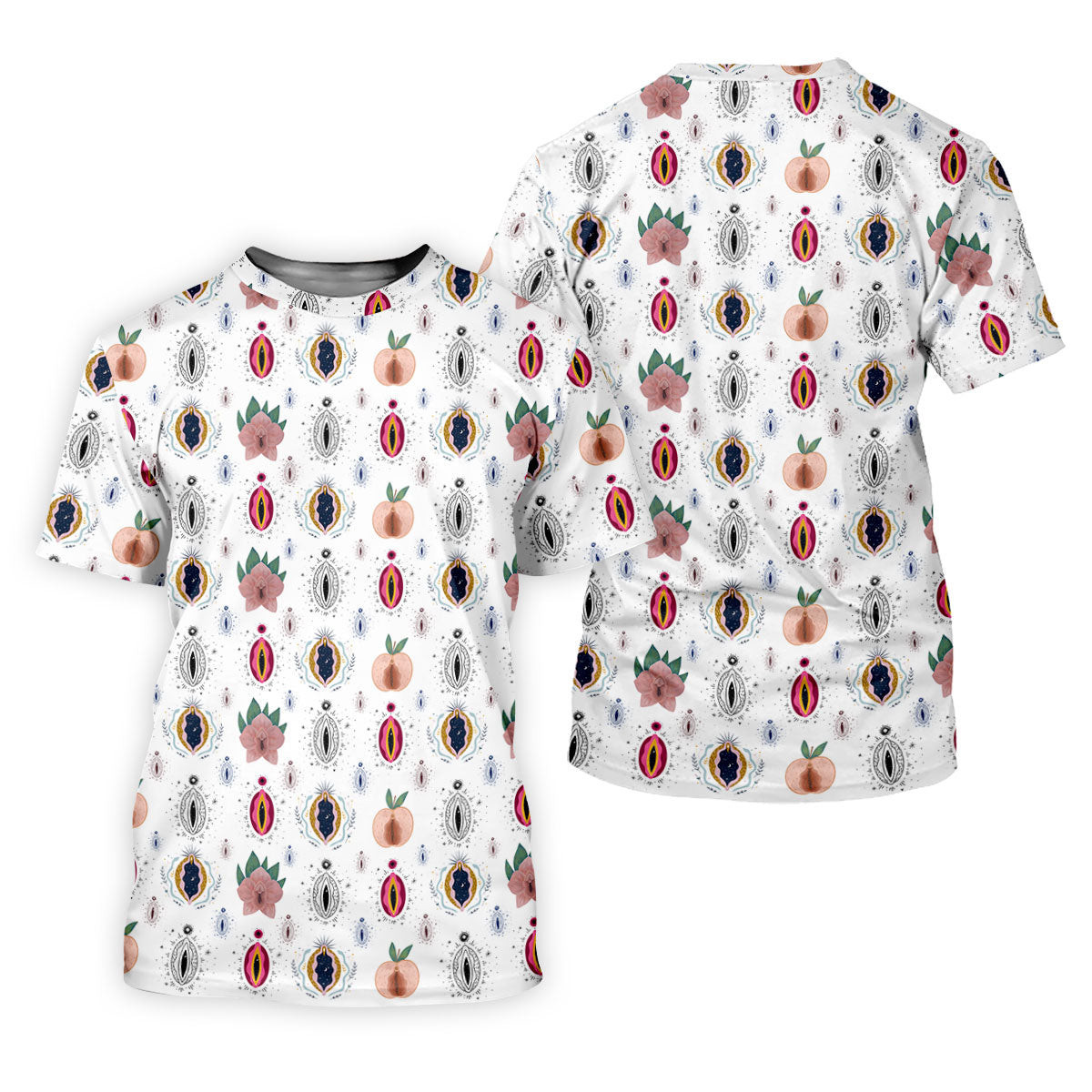Abstract Peach Botanical Pattern Golf Shirt, Mens Golf Polo, Golf Apparel For Men SH818