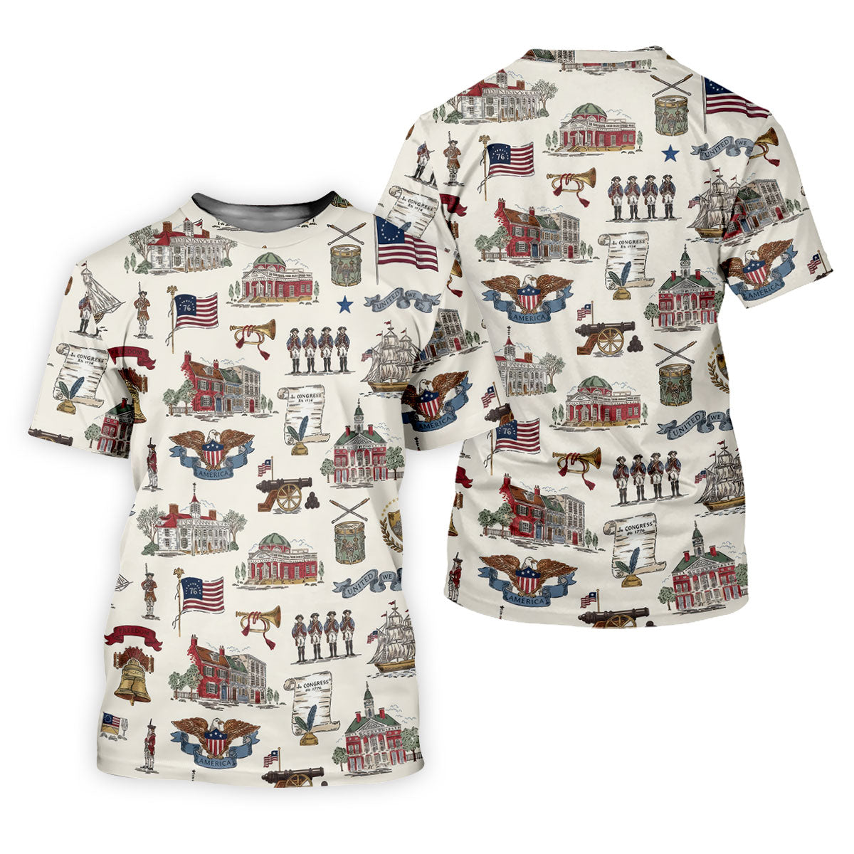 USA America Eagle Liberty Bell Flag 4th Of July Golf Shirt Patriotic Golf Shirt, Golf Shirts For Men SH818
