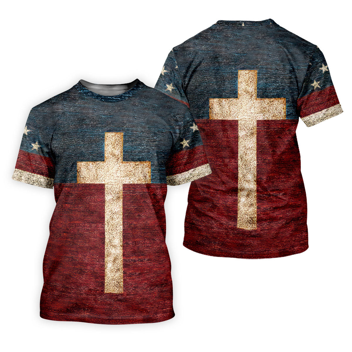 American Flag USA Faith Christian Cross Golf Shirt, Patriotic 4th Of July Golf Shirt For Women SH818