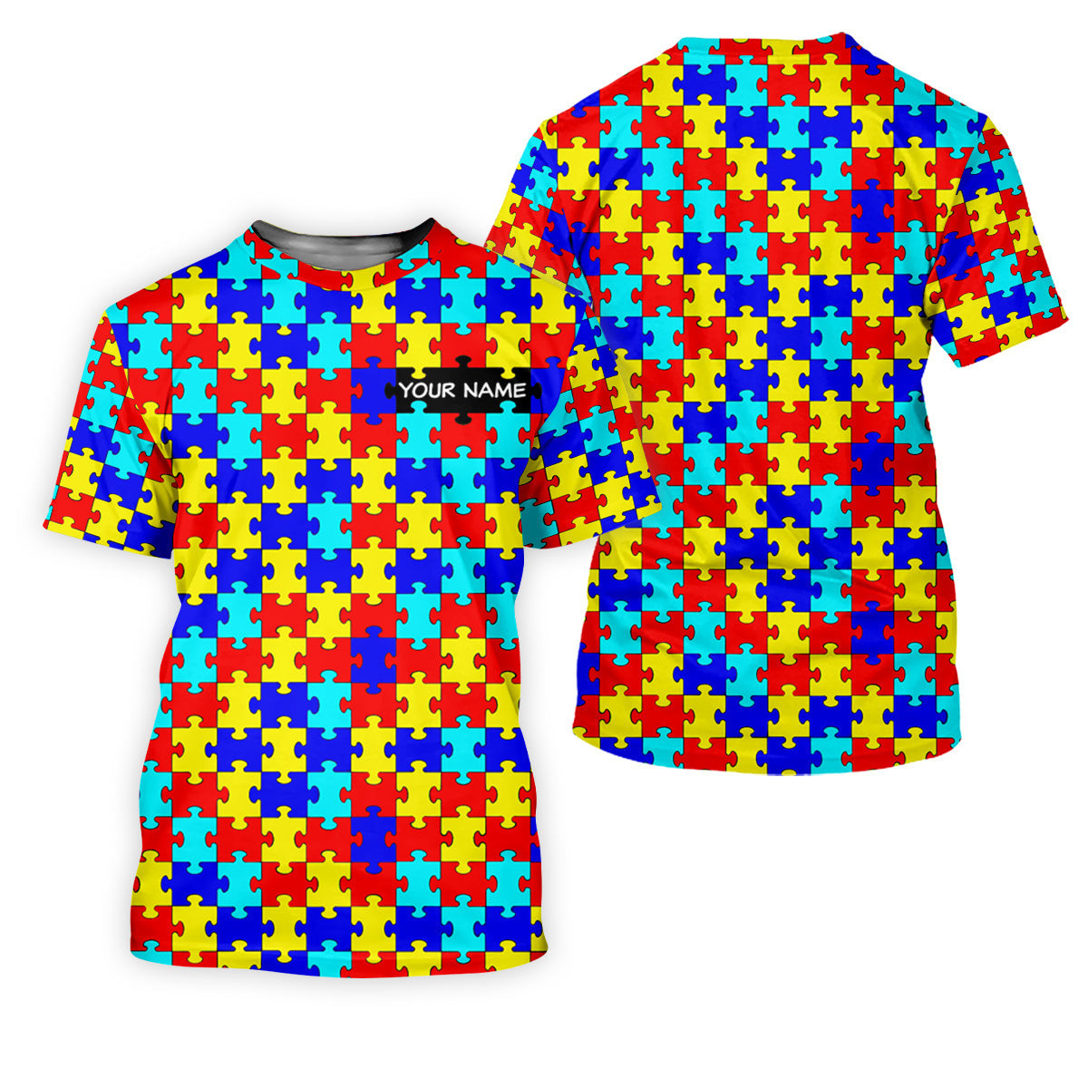 Autism Awareness Colorful Puzzle Pattern Ladies Golf Shirts, Golf Shirt For Women, Ladies Golf Polos SH818