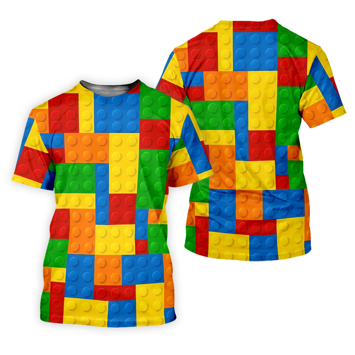 Lego Pattern Colorful Golf Shirt, Golf Tops For Men, Polo Shirts For Men, Golf Shirts For Men SH818