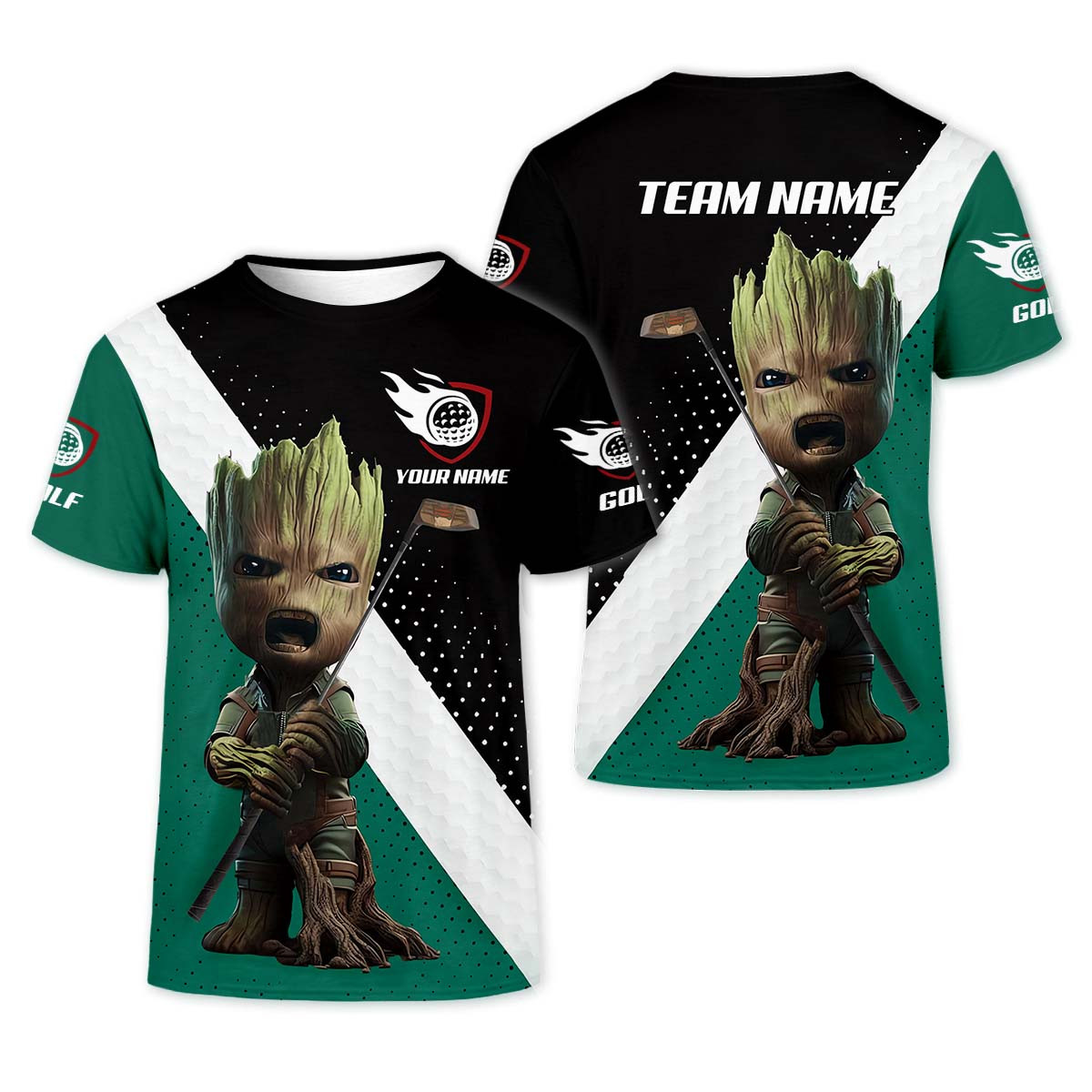 Angry BabyGroot Custom Golf Polo Shirt, Gift For Golfers, Golf Gift Ideas SH818