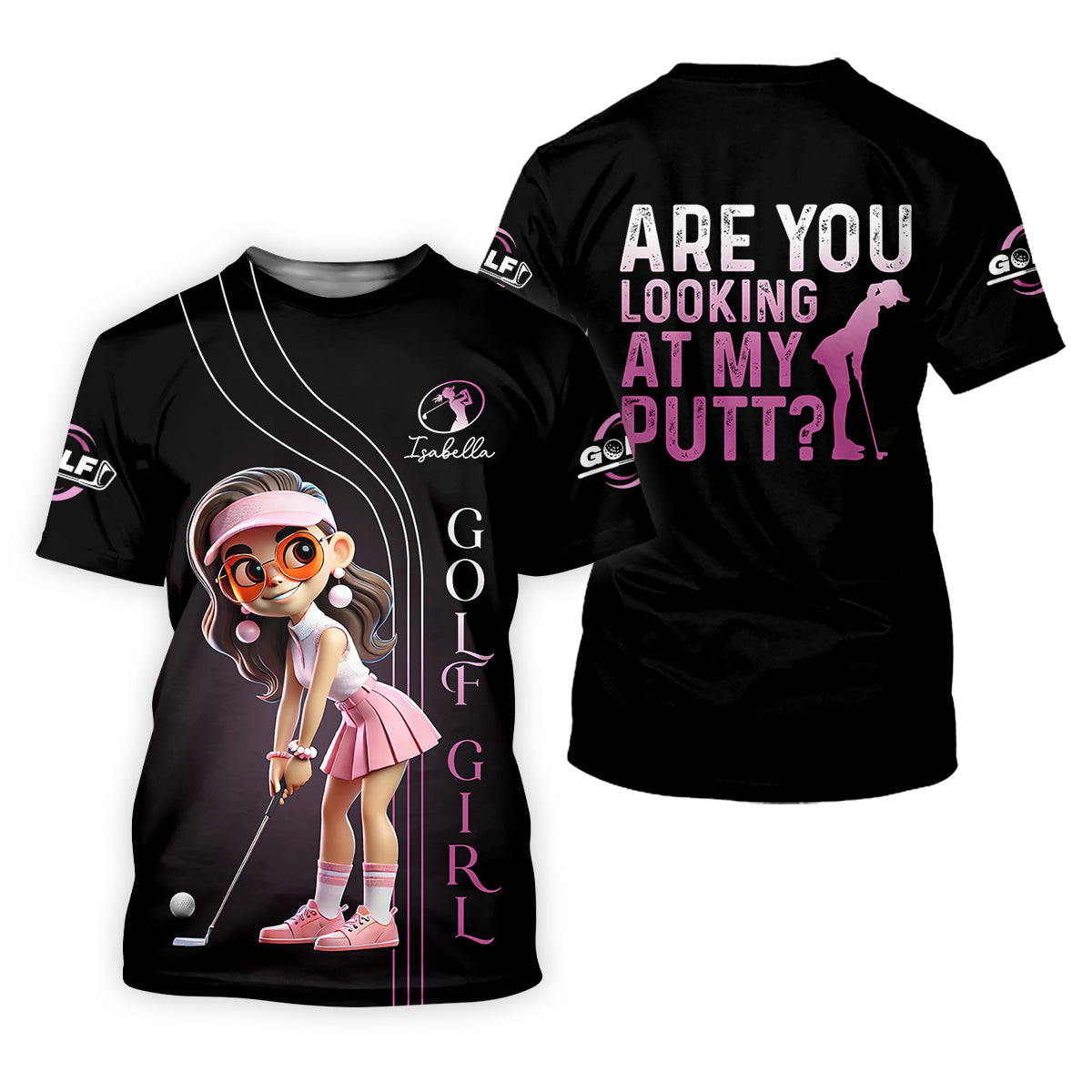 Are You Looking At My Putt Long Sleeve Polos Womens, Custom Ladies Golf Shirt SH818