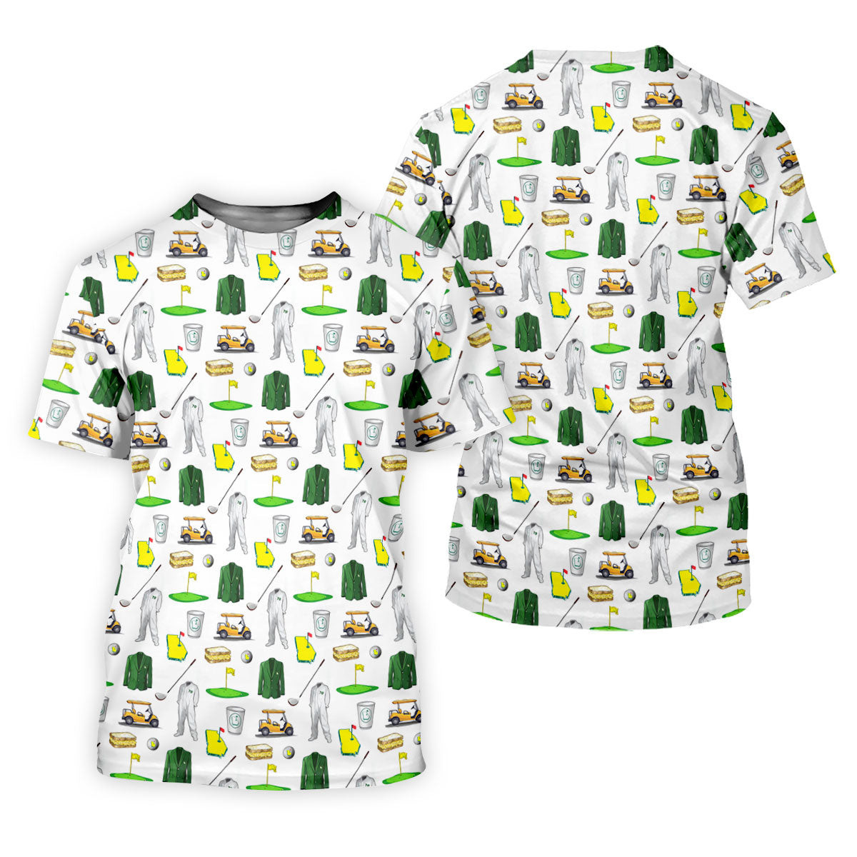 Golf Tournament Augusta Golf Seamless Pattern Performance Golf Shirt, Women Golf Top, Ladies Golf Shirts SH818