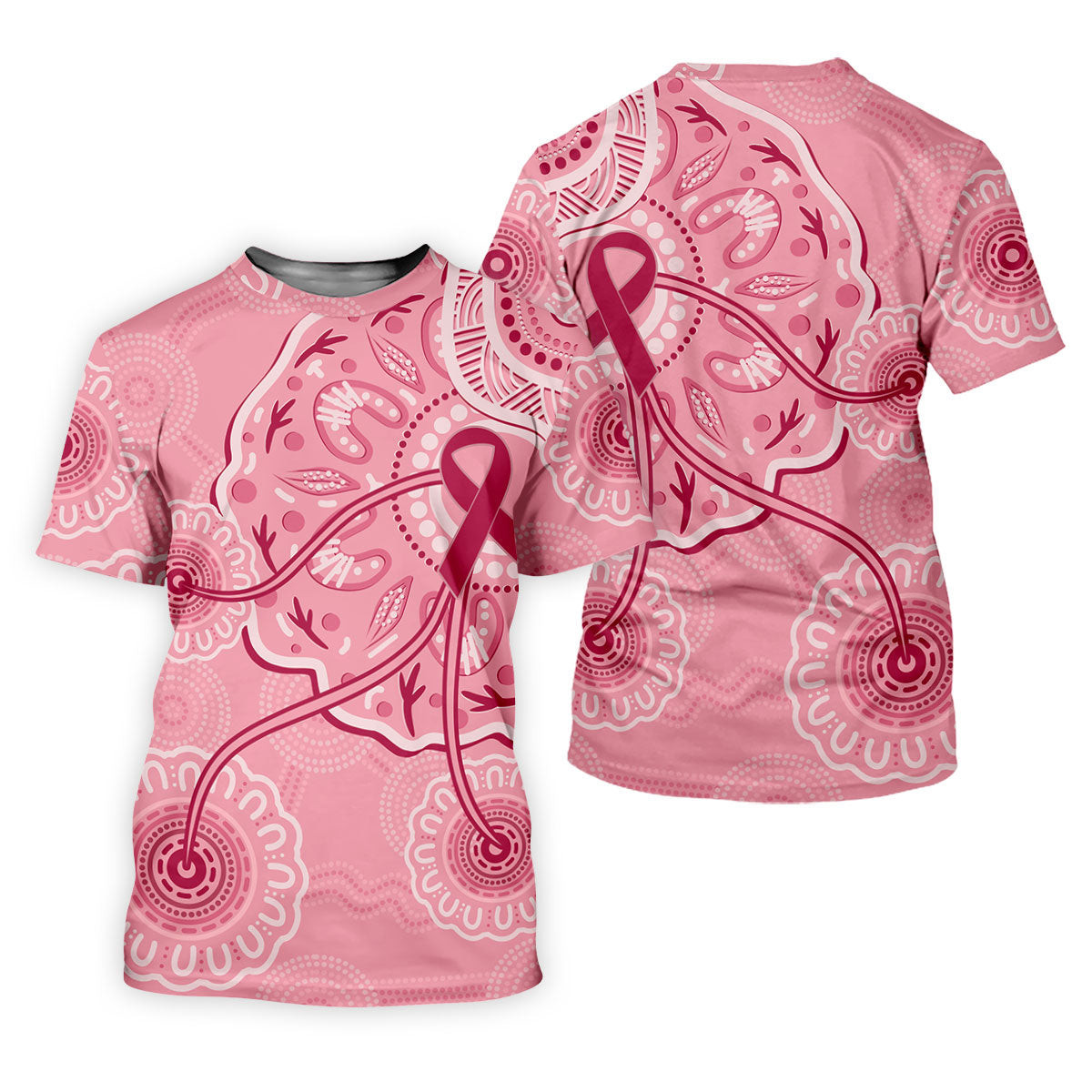 Australia Indigenous Pink Ribbon Women's Golf Shirt, Breast Cancer Awareness Shirt, Golf Shirts For Women SH818