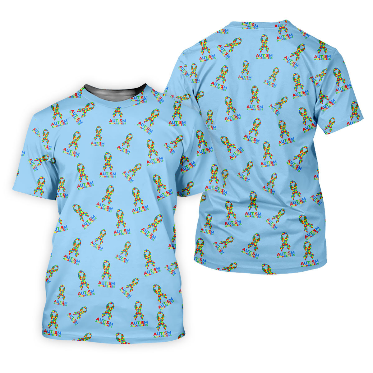 Autism Awareness Colors Autism Ribbon Blue Golf Shirt, Golf Tops For Men, Golf Shirts For Men SH818