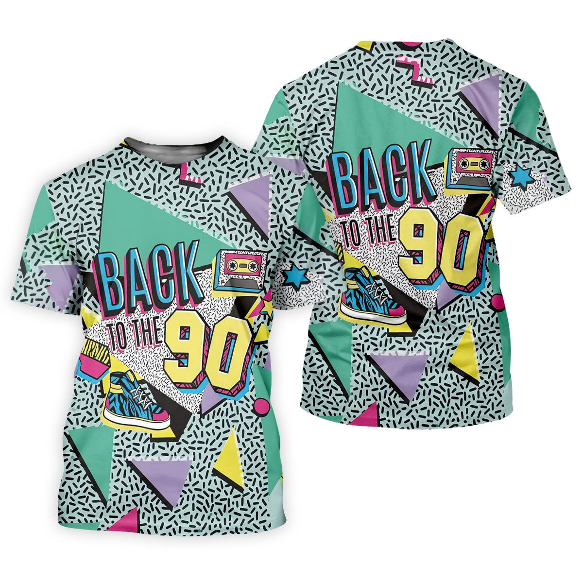 Back To The 90s Memphis Style Hawaiian Golf Shirt, Men's Golf Shirt, Polo Shirts For Men SH818