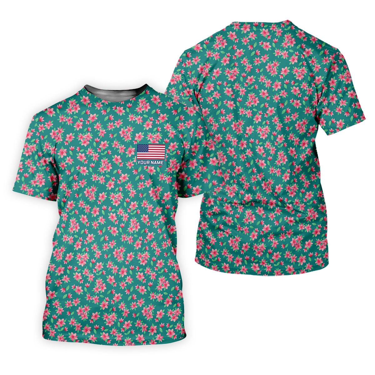 Azaleas Pink Turquoise, Women's Golf Tops, Cute Golf Outfit, Ladies Golf Shirt SH818
