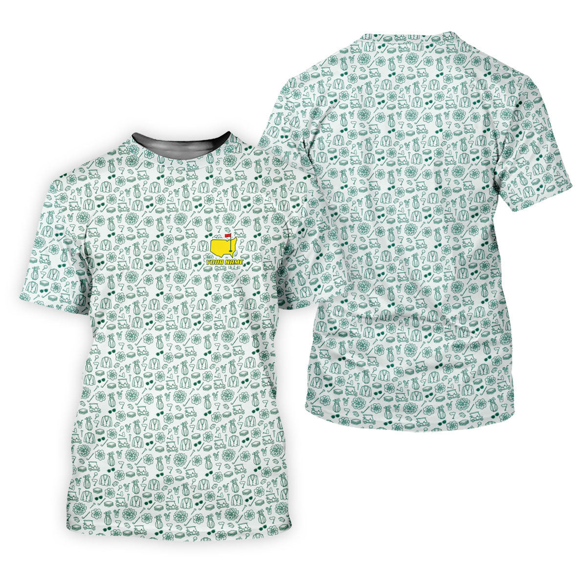 Azalea Golf Seamless Pattern Golf Tournament Performance Golf Shirt, Women Golf Top, Ladies Golf Shirts SH818