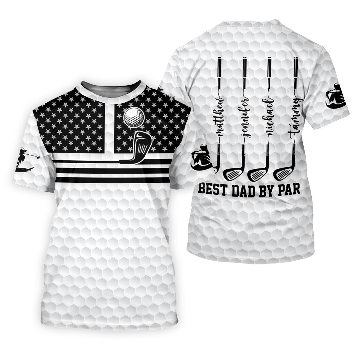 Best Dad By Par US Flag Pattern Dad Golf Shirt, Father's Day Golf Gift, Polo Shirts For Men SH818